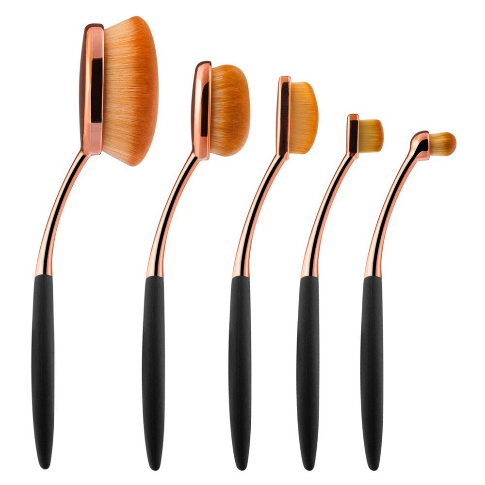 Yoseng Oval Foundation Brush 5 Pcs Toothbrush makeup brushes Fast Flawless Application Liquid Cream Powder Foundation - Image 3