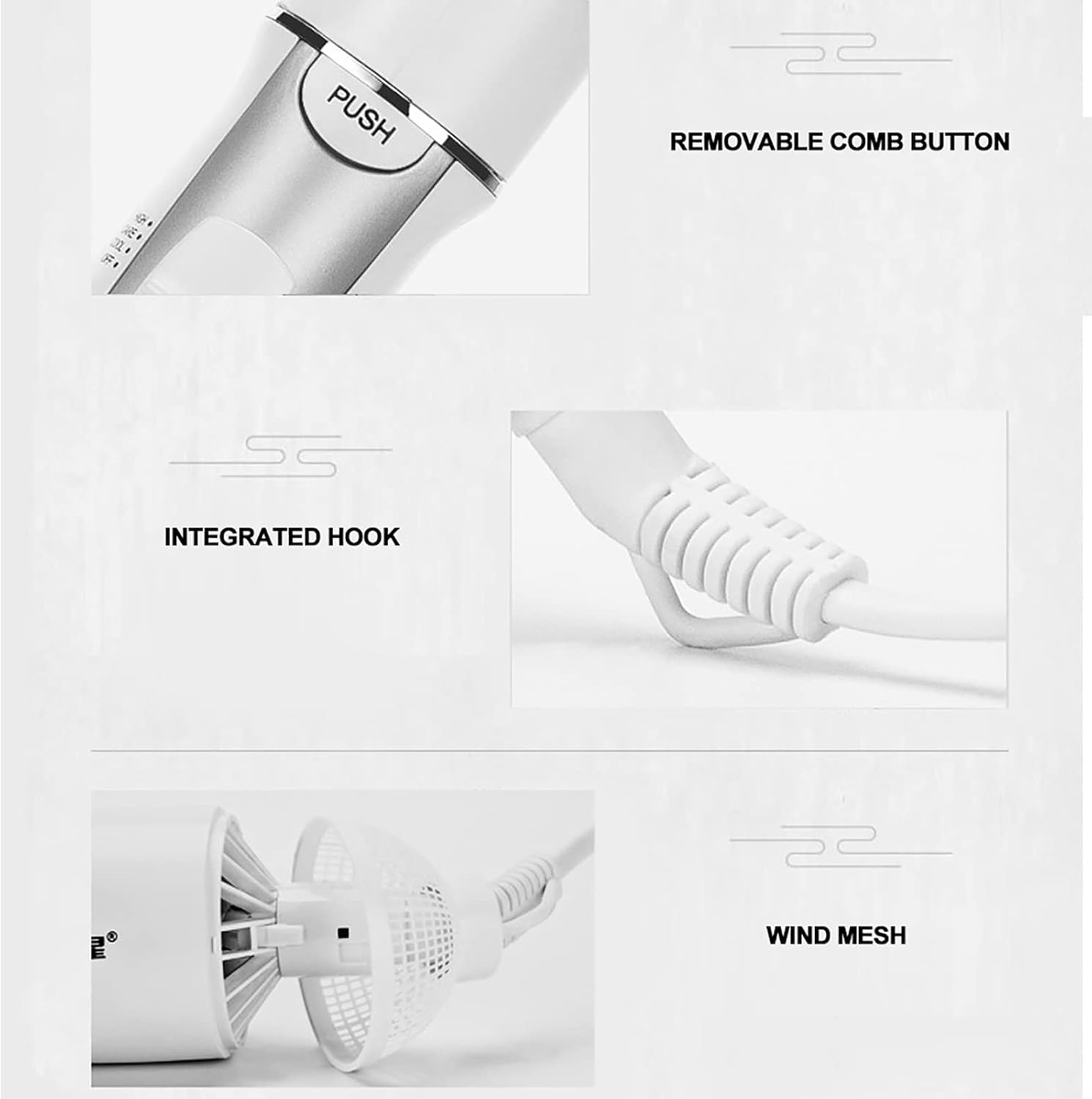 ZJchao 2 in 1 Hair Dryer Brush, Negative Ion Anti-frizz Hot Air Brush Blower, Professional Electric Household Hair Curling Comb, Protable Hair Dryer Comb Machine - Image 7
