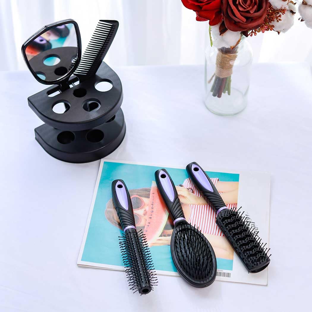 Zoestar 5Pcs Hair Brush and Comb Set for Women and Men (A-Purple) - Image 6
