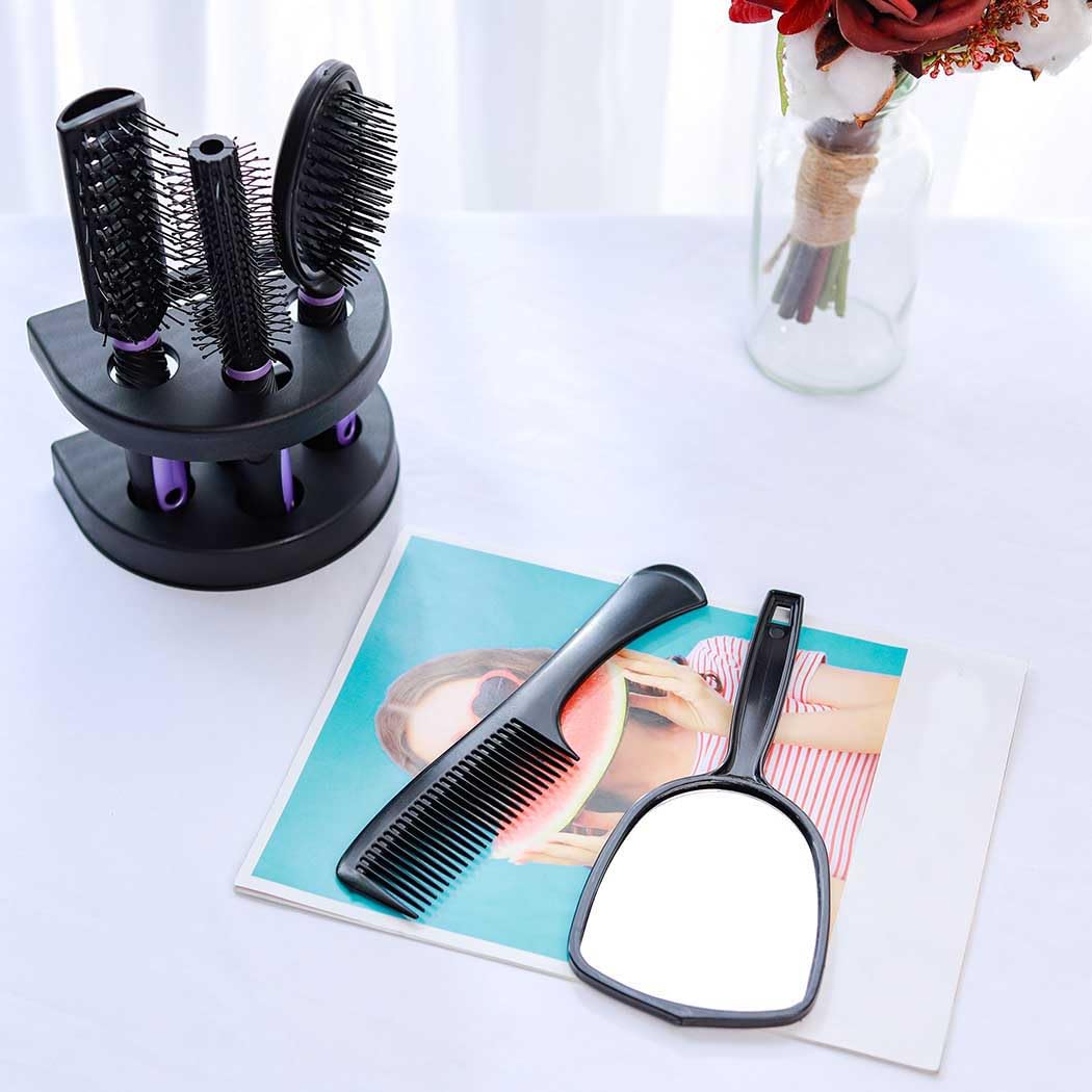 Zoestar 5Pcs Hair Brush and Comb Set for Women and Men (A-Purple) - Image 4