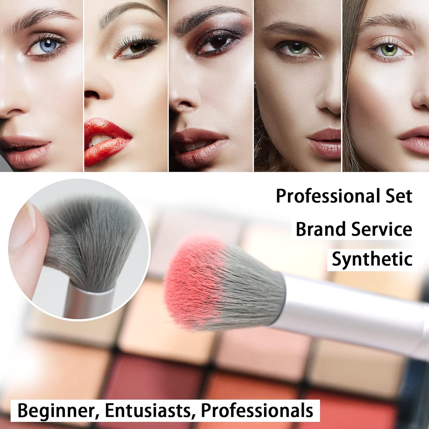 ZOREYA Makeup Brushes - 15 Pcs Premium Bamboo Charcoal Infused Bristles Makeup Brush Set, Foundation Concealers Eye Shadows Make Up Brush,Eyeliner Brushes(White) - Image 2