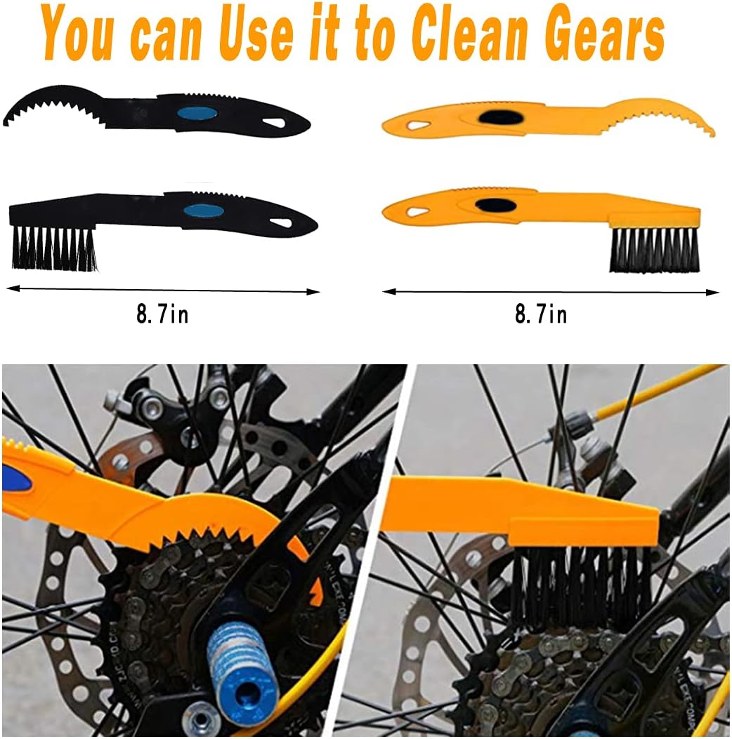 10-Piece Bike Cleaning Kit Chain Cleaner Brush for Mountain Road BMX Bikes - Image 7