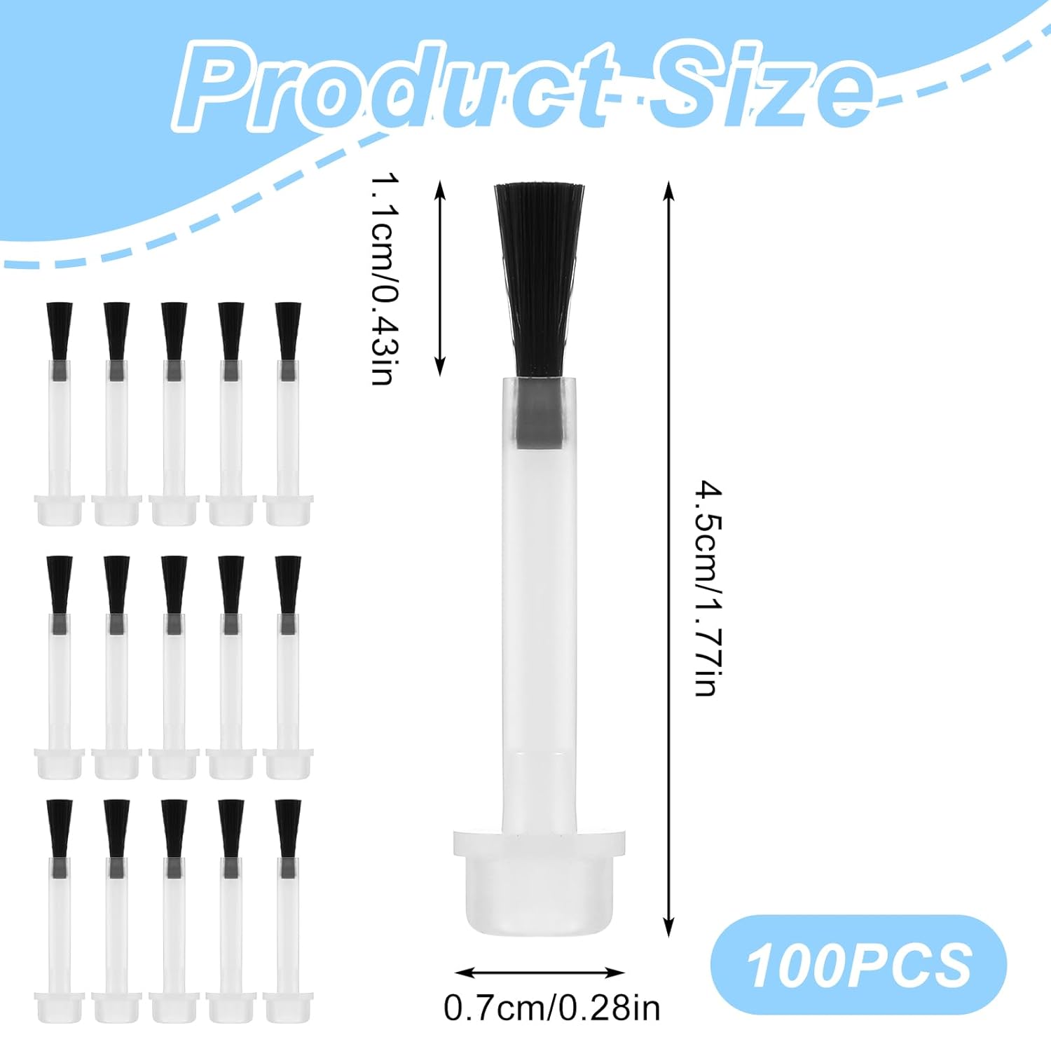 100 Pcs Soft Bristle Mini Disposable Nail Polish Replacement Brushes for Salon Use - Image 2