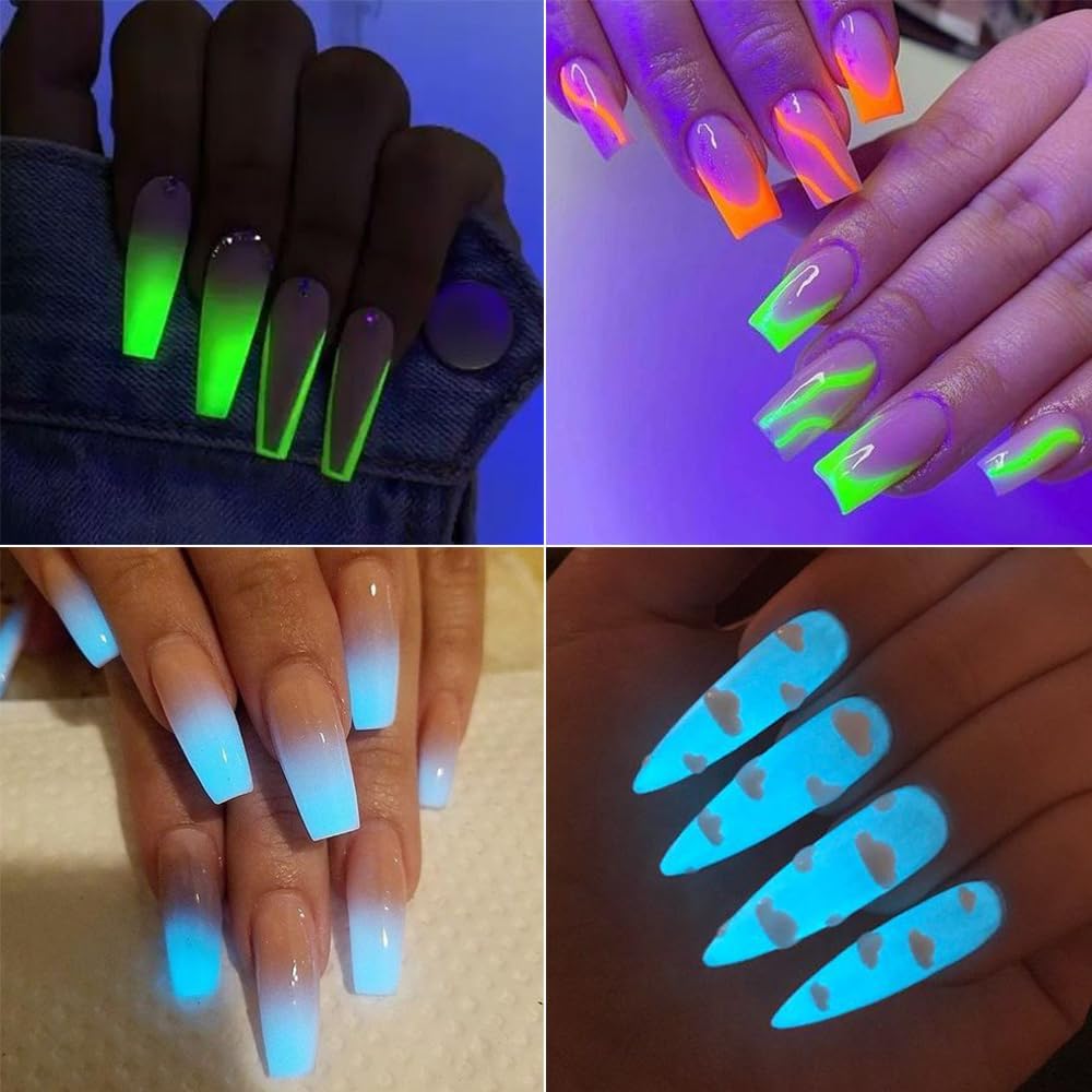 12 Colors Glow in The Dark Luminous Pigment Powder for Nail Art and Resin Craft - Image 5