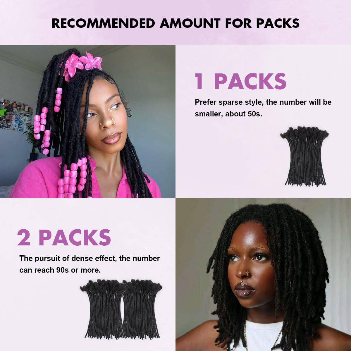 12 Inch 50 Strands 100% Human Hair Soft Dyeable Dreadlock Extensions - Image 4