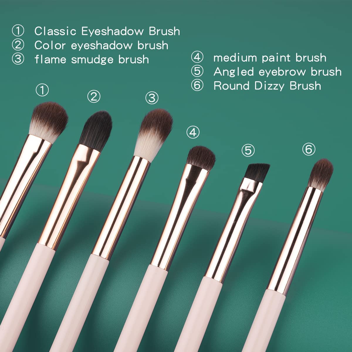 12-Piece Soft Hair Wood Handle Eye Makeup Brush Set for Blending Eyeshadow Eyeliner - Image 4