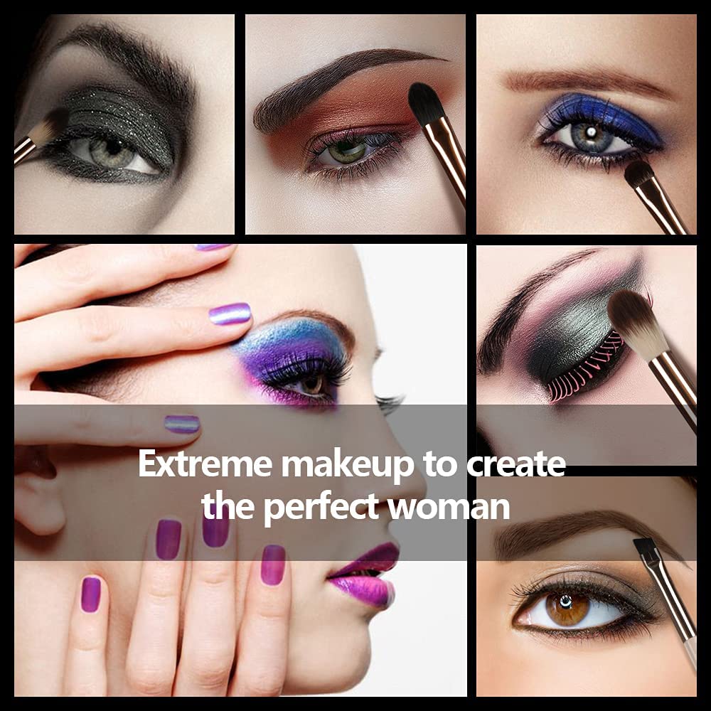 12-Piece Soft Hair Wood Handle Eye Makeup Brush Set for Blending Eyeshadow Eyeliner - Image 6