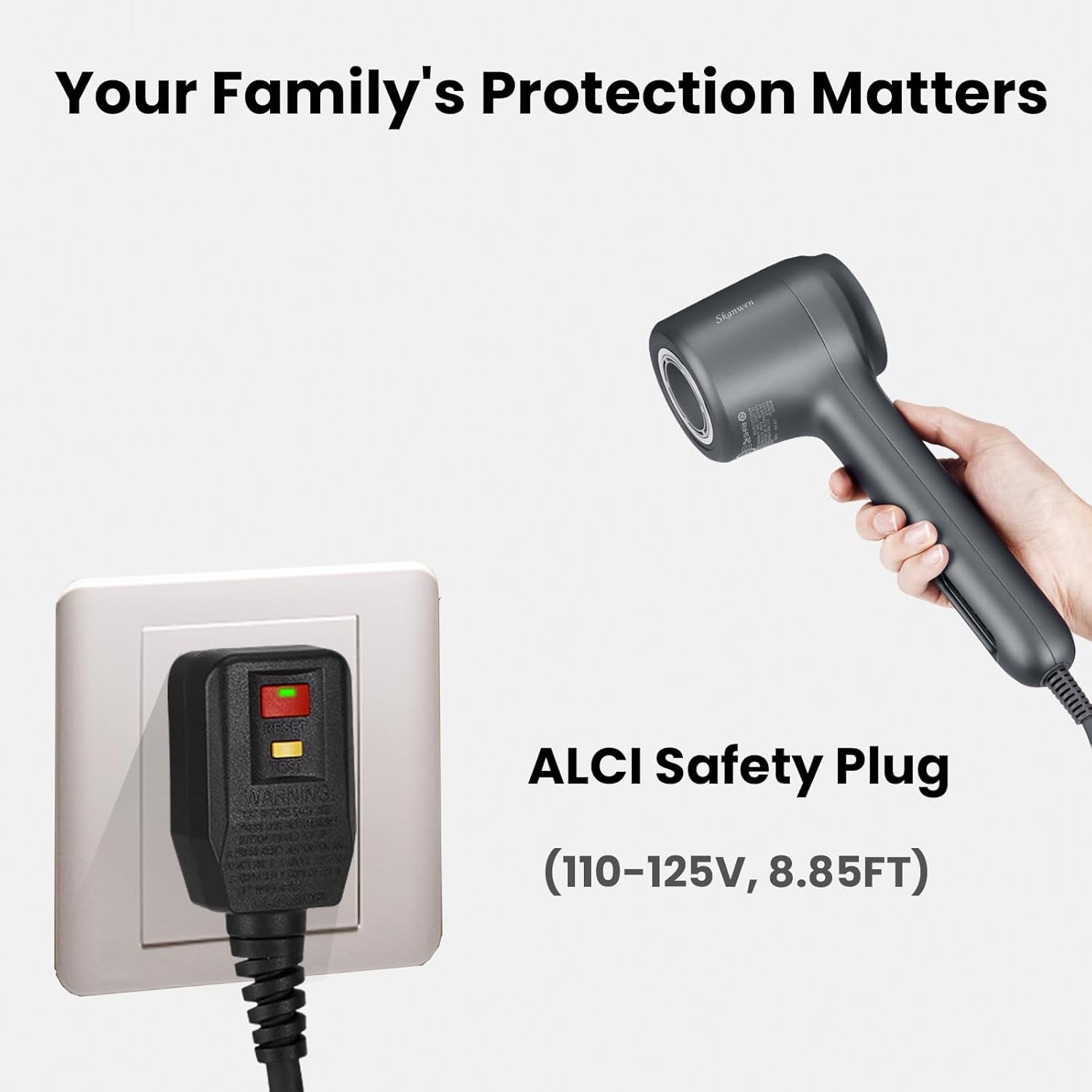 1400W Professional Quiet Ionic Hair Dryer with Brushless Motor and Magnetic Nozzle, Anchor Gray - Image 7
