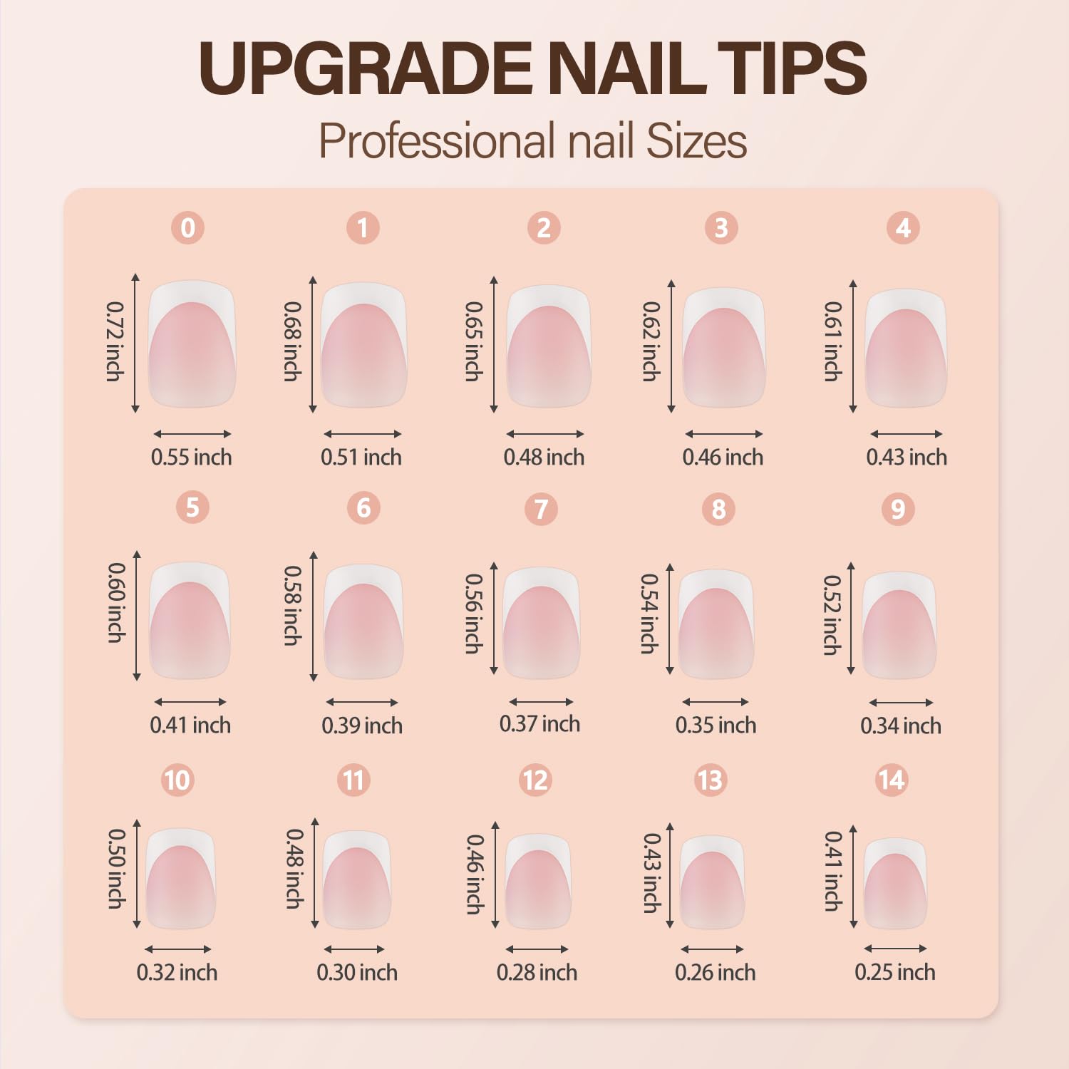150 Pcs Short Square Pink French Gel Press-On Nails Soft Acrylic Nail Tips 15 Sizes - Image 6