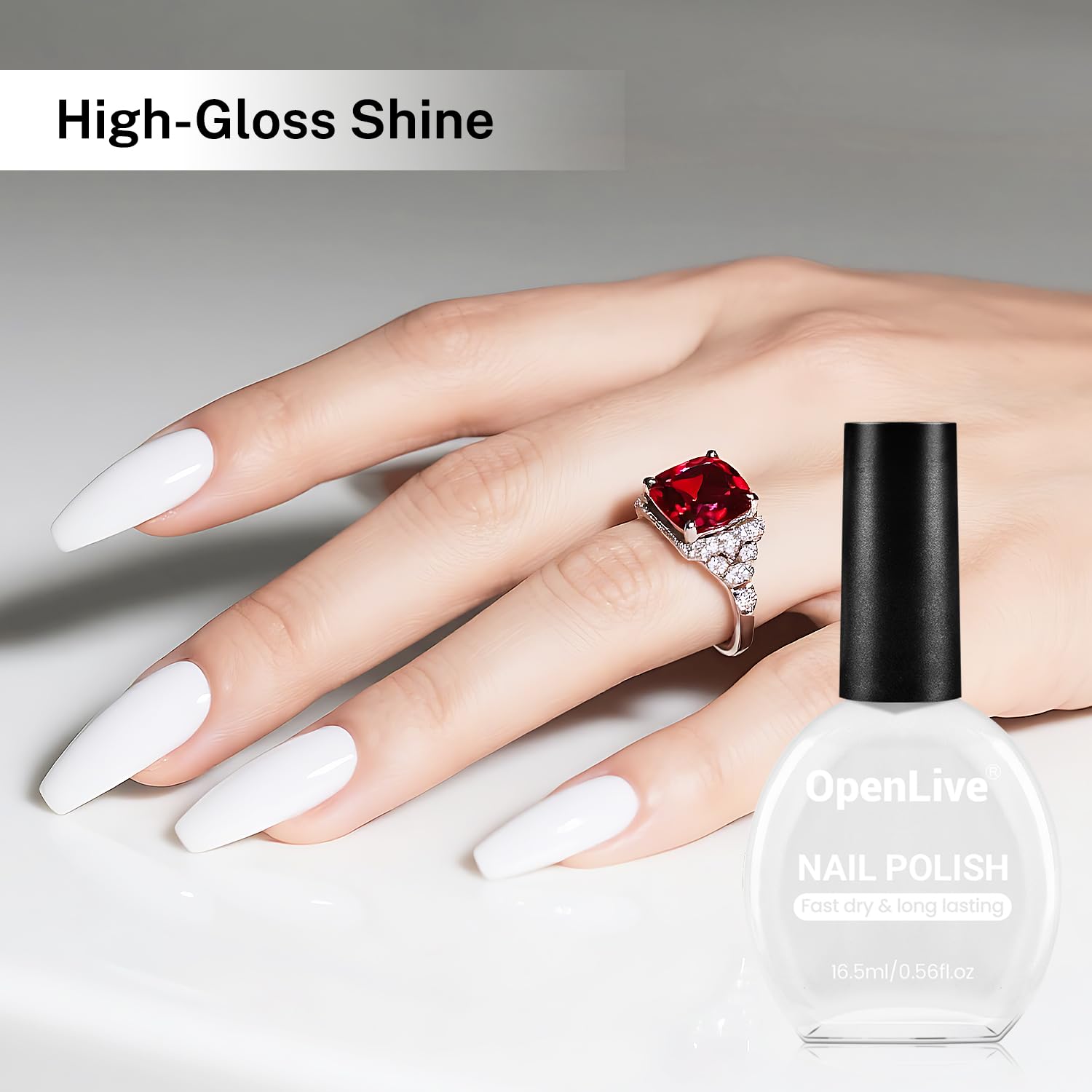 16.5ml White Quick Dry Long Lasting Nail Polish for Home Manicure - Image 4