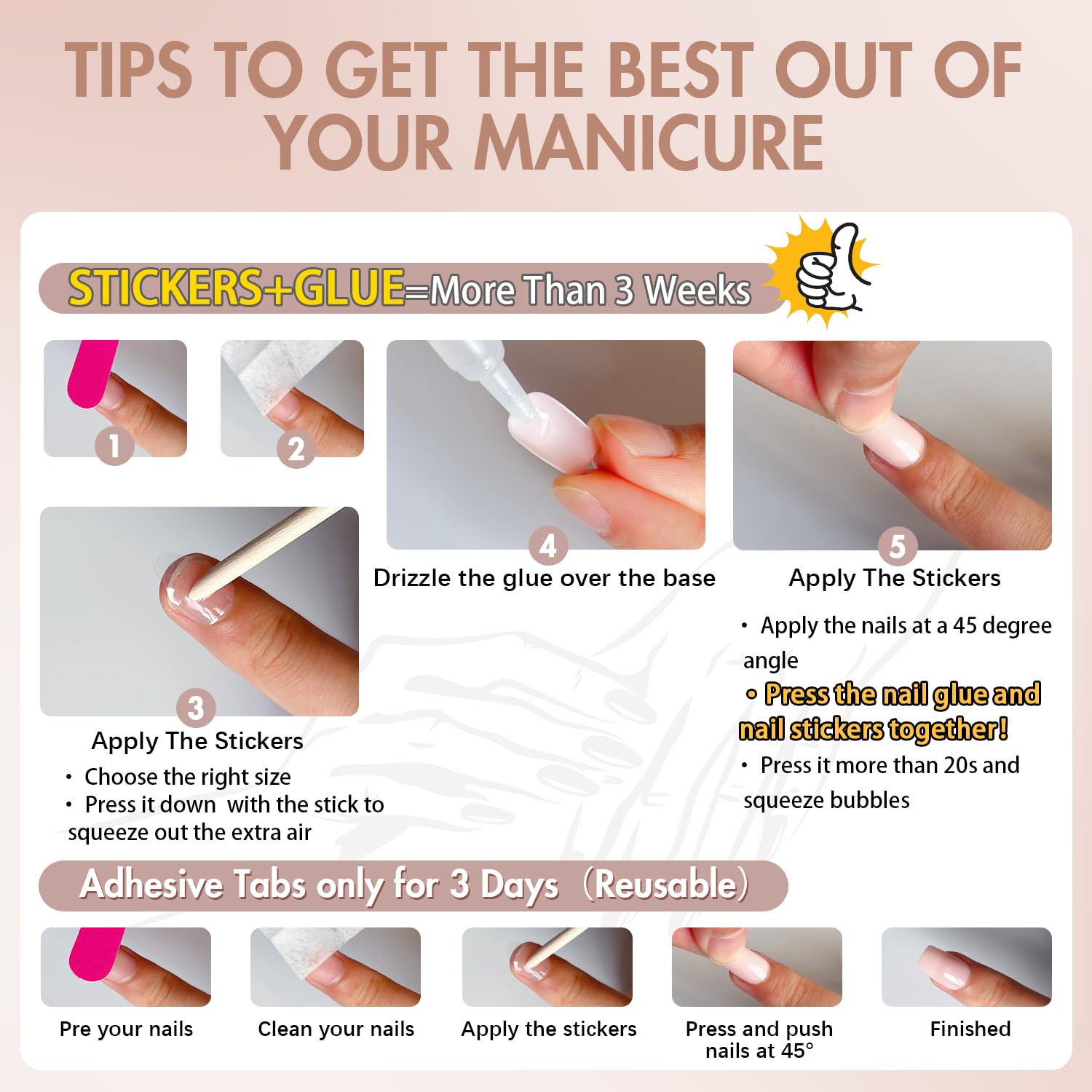 48 Piece Medium Almond Orange Press On Nails for Women, Stiletto Style - Image 7