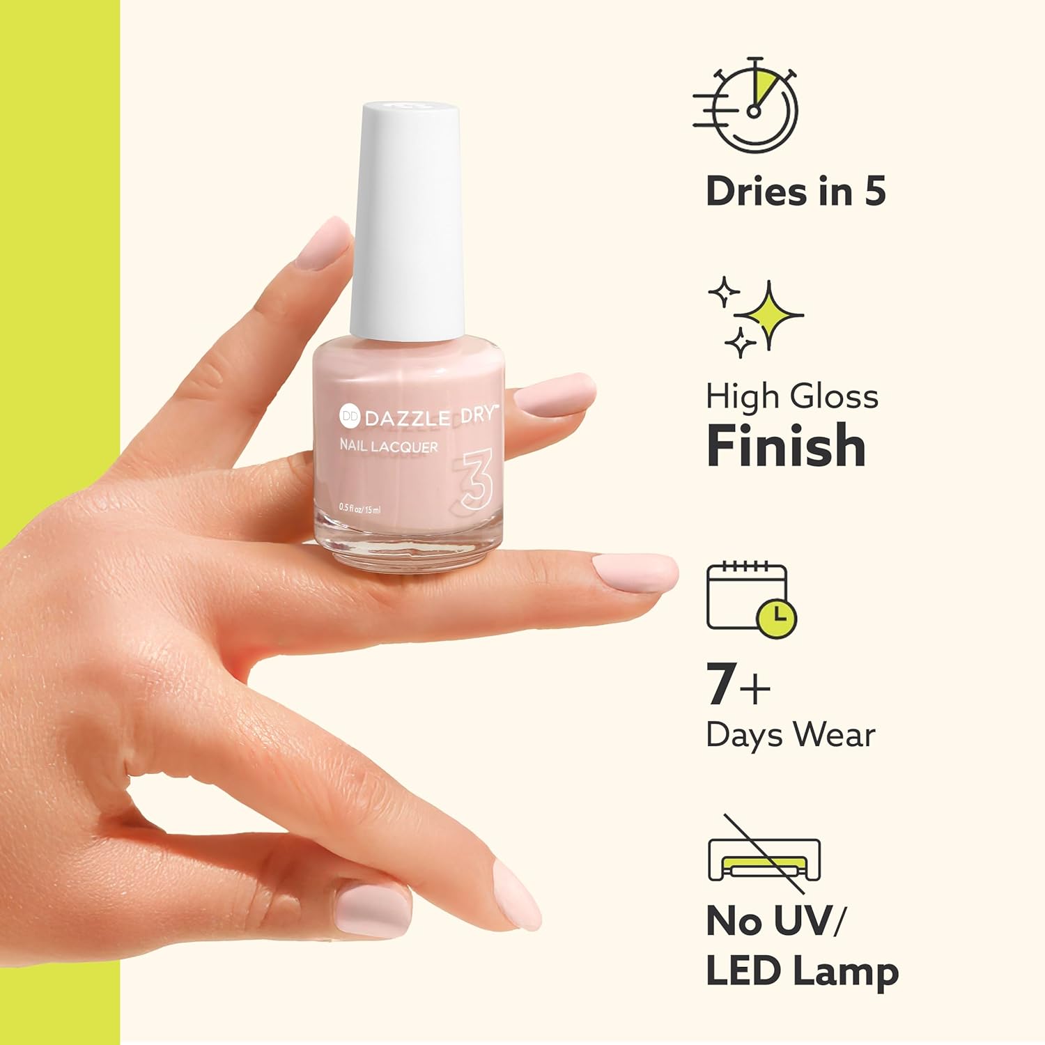 Dazzle Dry Carnival Coral Nail Lacquer Step 3 Full Coverage Cream 0.5 fl oz - Image 6