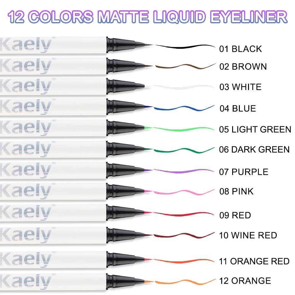1Pc Blue Waterproof Liquid Eyeliner Set, Long Lasting Ultra-Fine Colorful Eye Liner - Image 5
