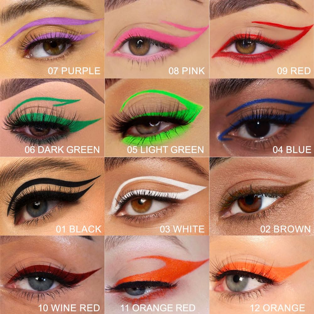 1Pc Blue Waterproof Liquid Eyeliner Set, Long Lasting Ultra-Fine Colorful Eye Liner - Image 6