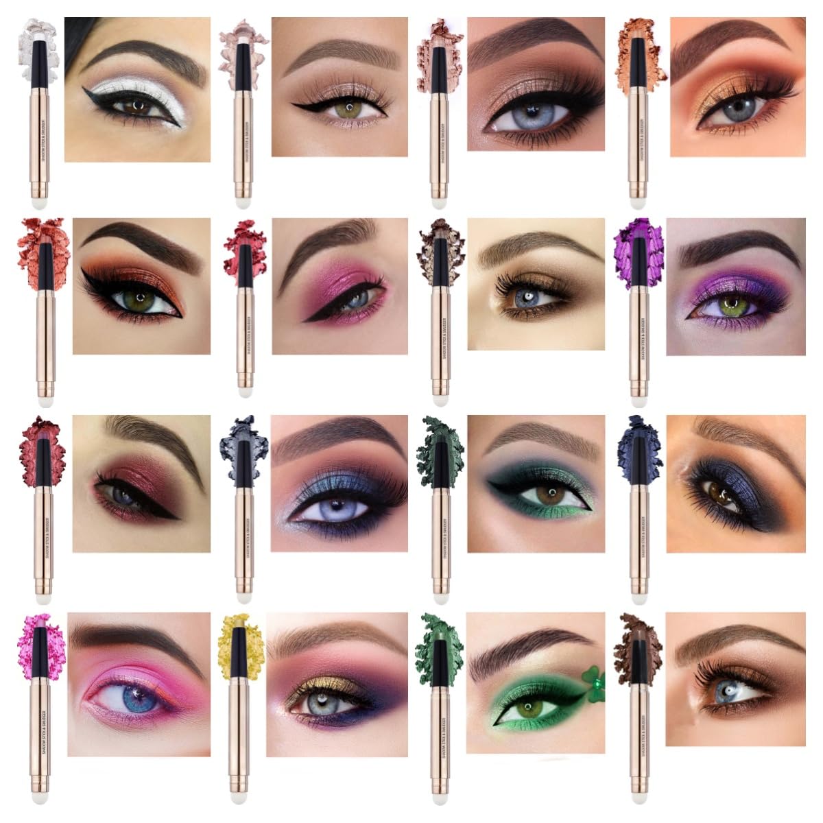 Orange Brown Glitter Eyeshadow Stick Makeup Waterproof Eye Shadow Pencil Hypoallergenic Easy Blend - Image 2
