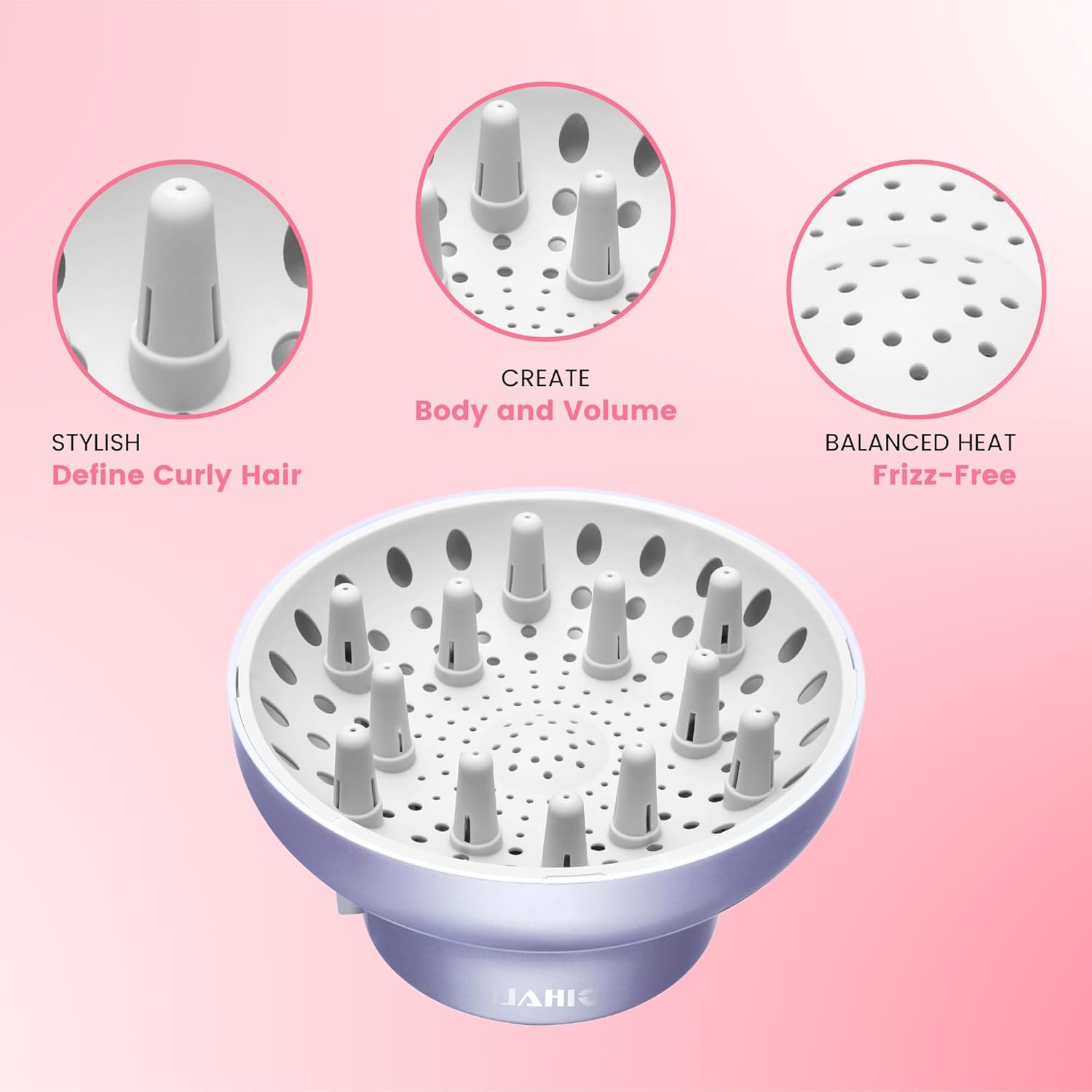 Universal Hair Diffuser Attachment for Natural Curly and Wavy Hair, 1.7 to 2.6 Inch, Gold - Image 4