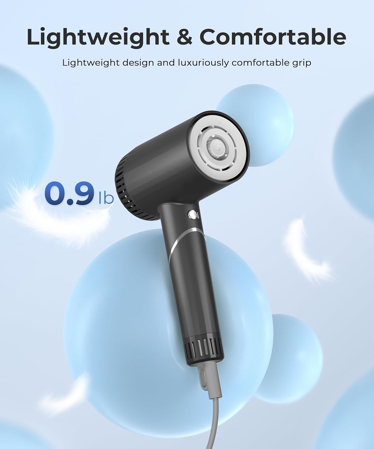 Compact Foldable High-Speed Hair Dryer 100000 RPM 500 Million Negative Ions Travel Ready - Image 4