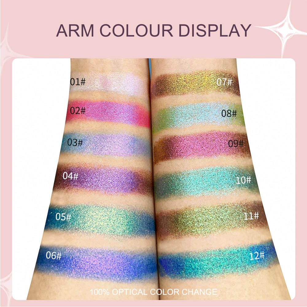 EVPCT Frost Blue Purple Multichrome Eyeshadow Palette 12 Shades Mature Skin - Image 5
