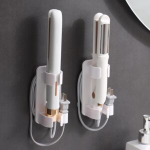 Wall-Mounted Hair Tool Organizer - Curling Iron, Straightener, and Dryer Holder for Bathroom Storage (1 Pack)