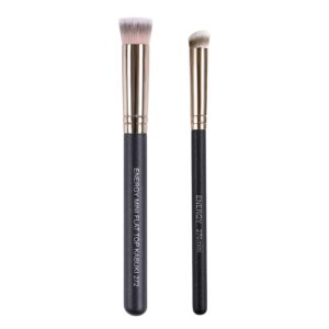 ENERGY Kabuki Brushes Set - Mini Flat Top Kabuki Brush and Slant Concealer Brush Under Eye for Eyebrows Eyeshadow Brushes for Liquid Cream Powder Blending,Stippling,Highlighter and Nose Contour