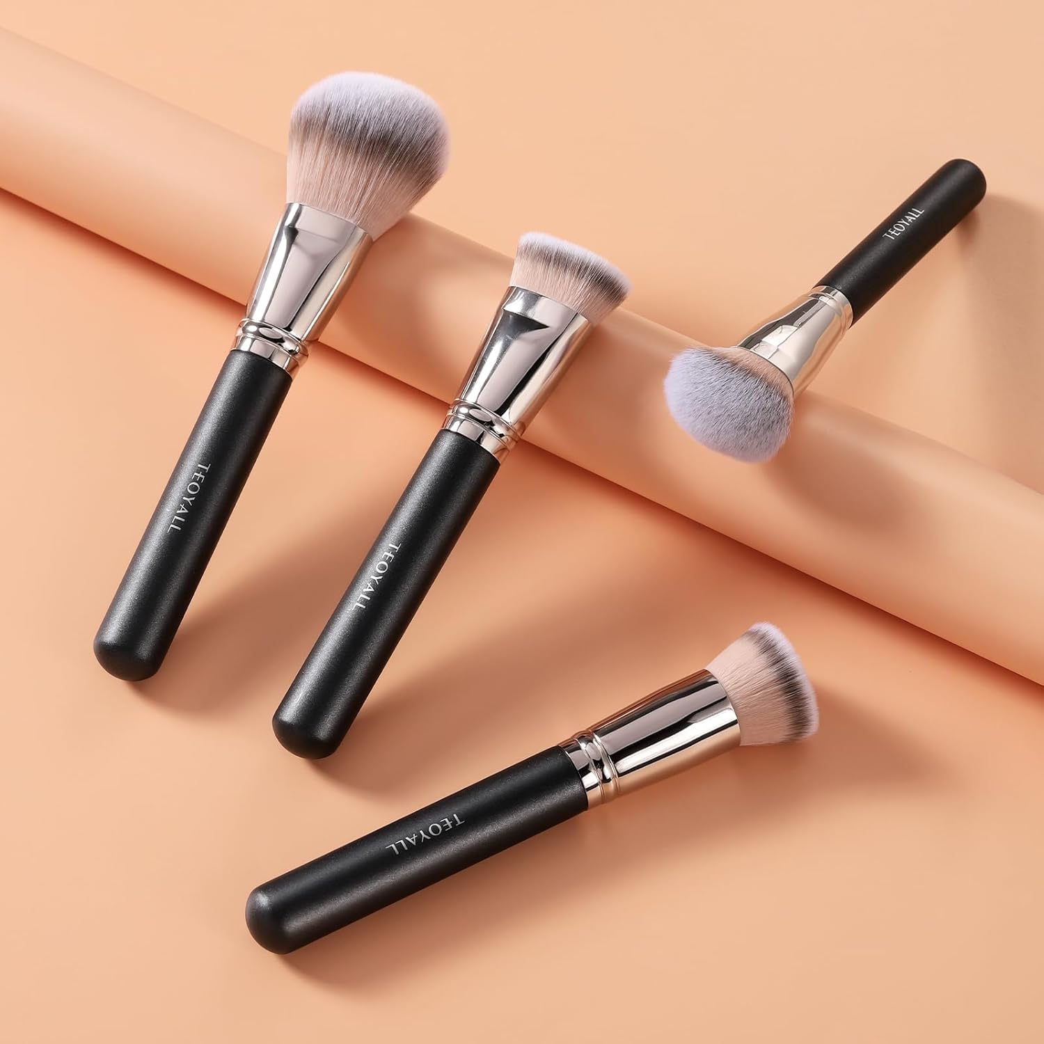 TEOYALL Flat Top Contour Brush Soft Dense Synthetic Bristles for Liquid Cream Contour - Image 7