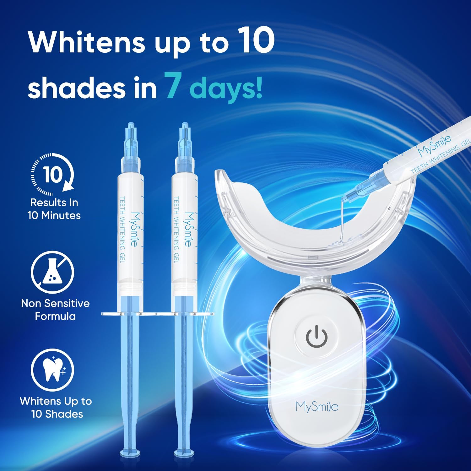 MySmile 5-Piece Sensitive Teeth Whitening Kit with Advanced LED Light Technology - Image 2