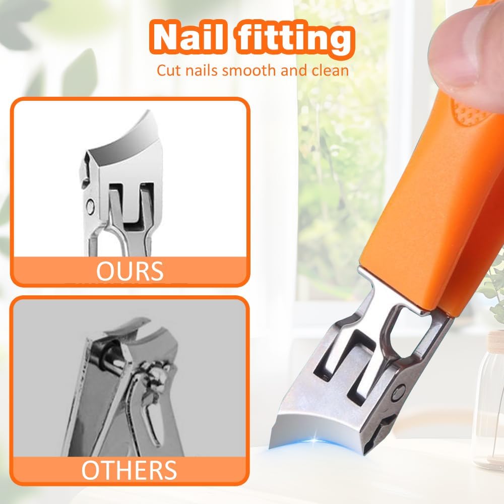Wide Jaw Opening Slanted Nail Clipper for Fingernails and Toenails, Black - Image 4