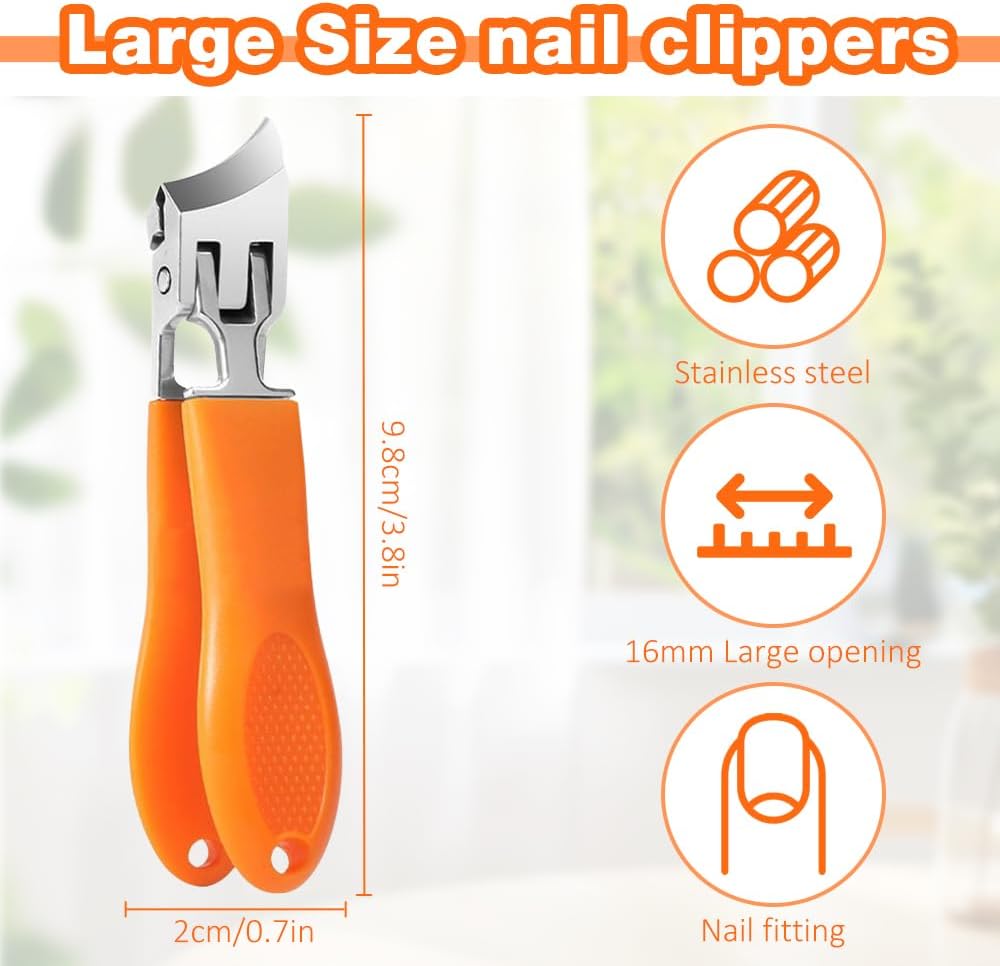 Wide Jaw Opening Slanted Nail Clipper for Fingernails and Toenails, Black - Image 6