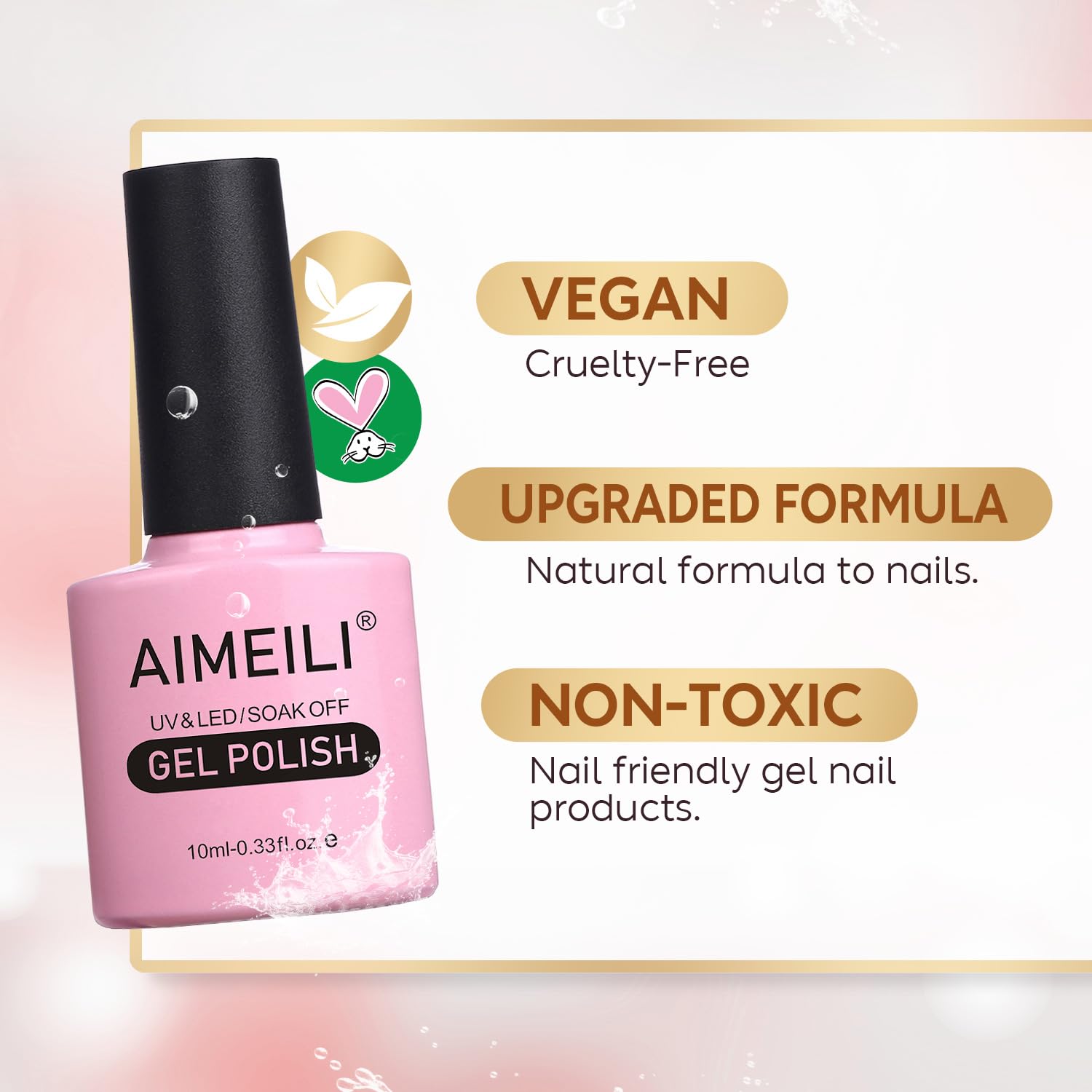 AIMEILI 10ml Hot Pink to Glitter White Chameleon UV LED Gel Nail Polish - Image 4