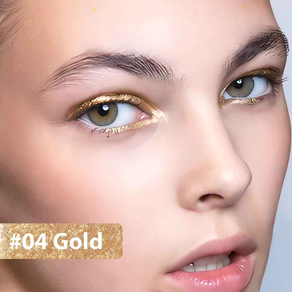 1Pcs Gold Gel Glitter Eyeliner Pencil Set for Women Waterproof Smudge Proof Makeup - Image 2