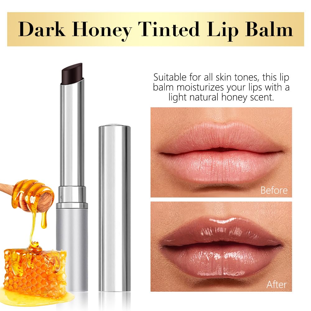 1PCS Honey Tinted Lip Balm Sheer Hydrating Lip Stain for All Skin Tones 0.15 oz - Image 2
