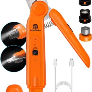 2-in-1 Dog Nail Clippers & Grinder, 2 LED Lights and Safety Guard Dog Nail Grinder, Quiet Sharpest Advanced Dog Nail Trimmers for Large Medium Small Size Dogs & Cats & Pets with Thick Nails