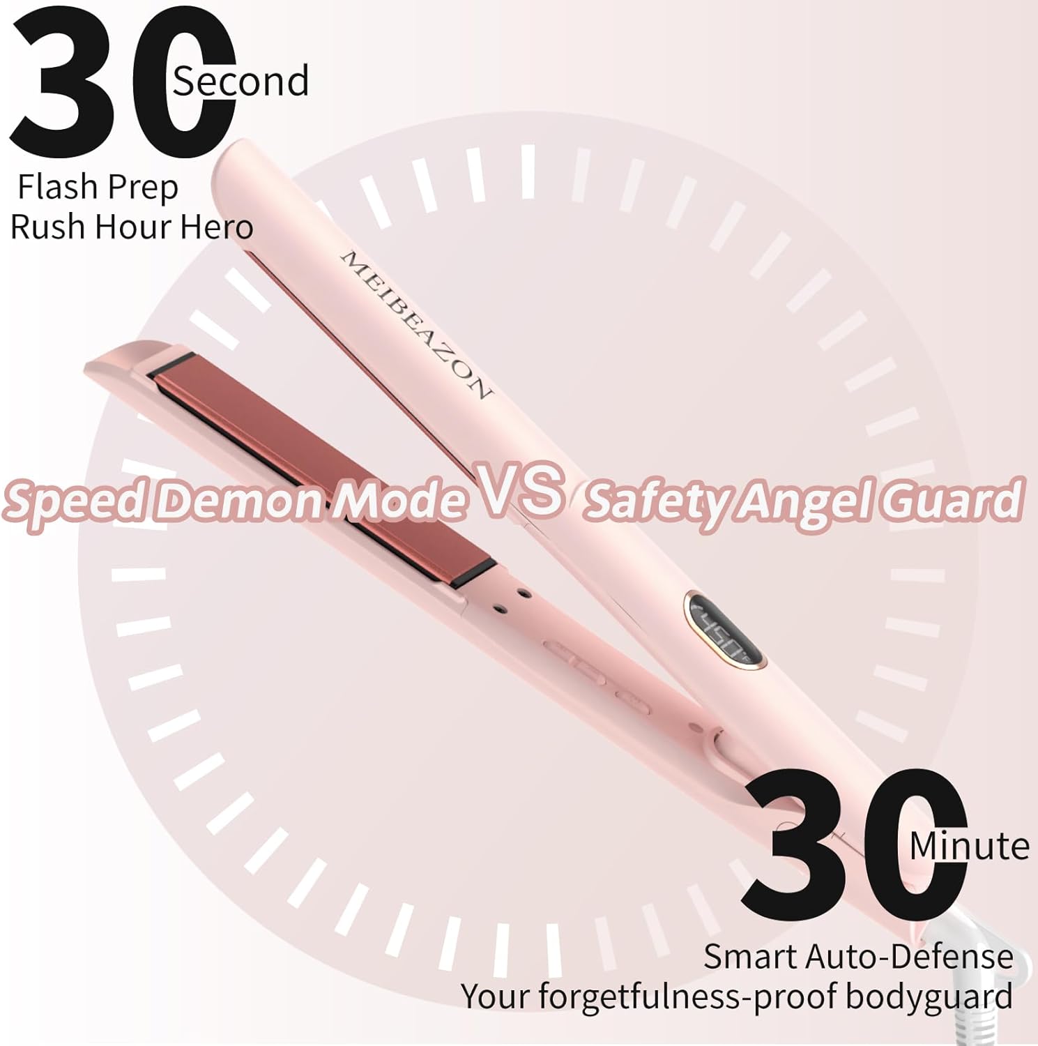 2-in-1 Ceramic Flat Iron Hair Straightener and Curler, Dual Voltage, Auto Shut-Off, 1-Inch Plates - Image 5