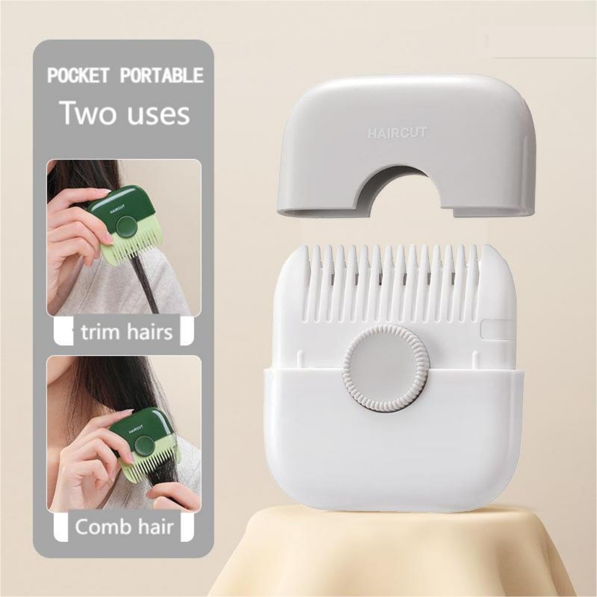 White 2-in-1 Hair Trimmer Set with 10 Blades and Razor Comb Attachment - Image 4