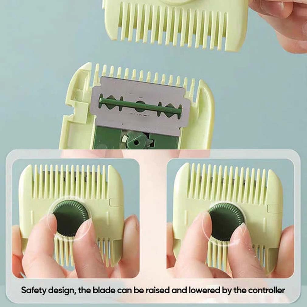 White 2-in-1 Hair Trimmer Set with 10 Blades and Razor Comb Attachment - Image 5