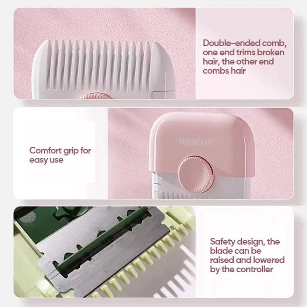 White 2-in-1 Hair Trimmer Set with 10 Blades and Razor Comb Attachment - Image 6