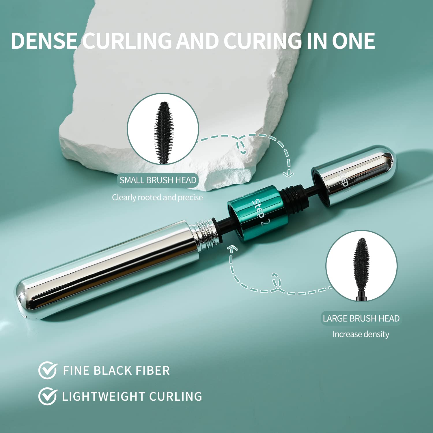 10ml 2-in-1 Waterproof Mascara Lengthening Thickening 4D Silk Fiber Formula - Image 3