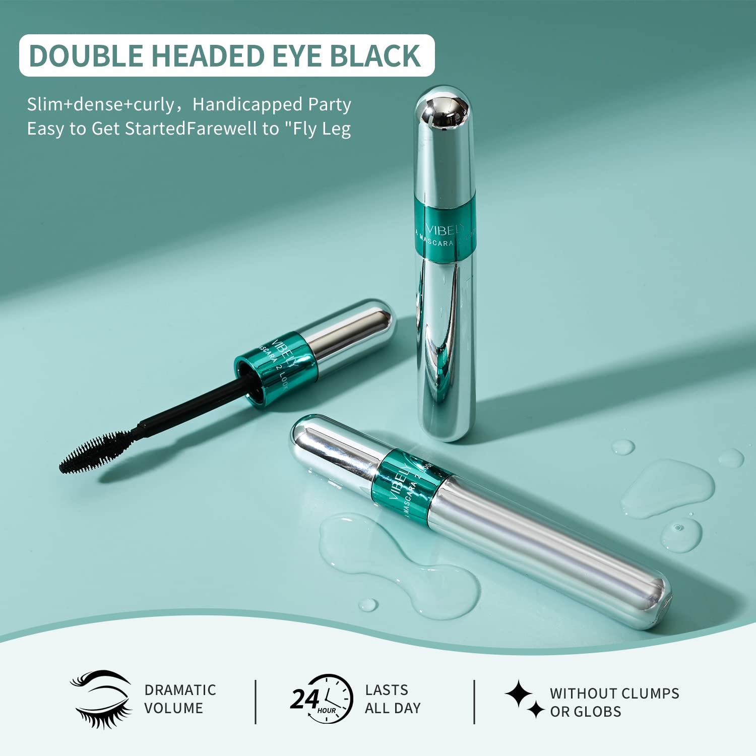 10ml 2-in-1 Waterproof Mascara Lengthening Thickening 4D Silk Fiber Formula - Image 5