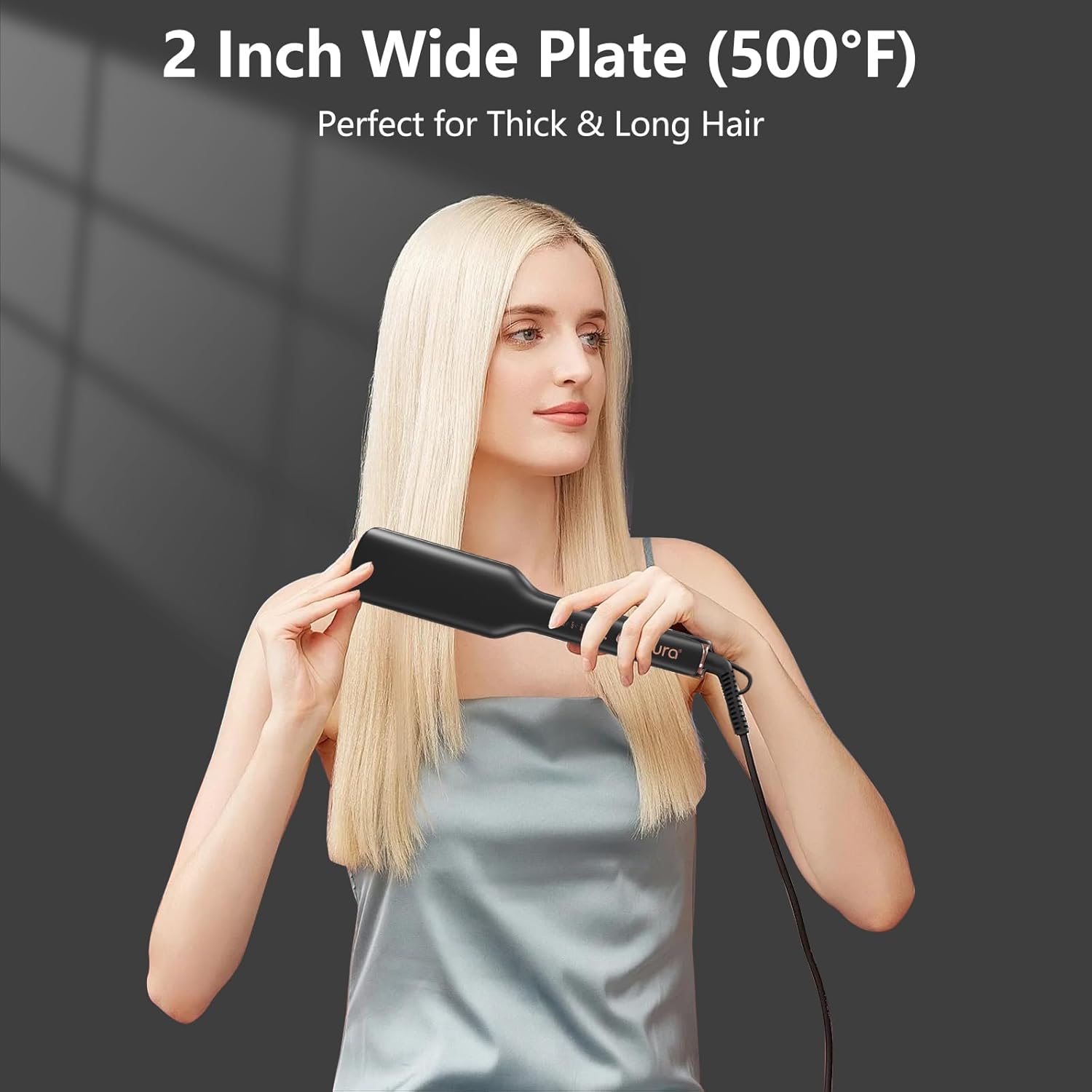 2 Inch Nano Titanium Ionic Flat Iron for Thick Black Hair Dual Voltage Straightener - Image 6