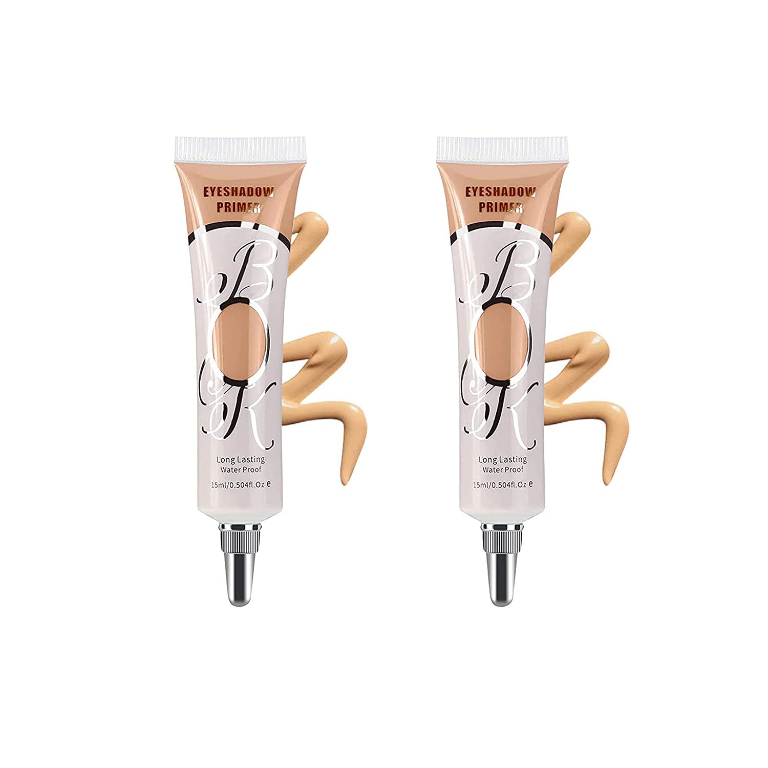 2 Pack Matte Eyeshadow Primer for Oily Lids Black Eyeshadow No Crease Eye Primer Makeup Eyeshadow Base Waterproof & Smudge-proof & Long Lasting Cream Liquid Eye-shadow for All Shadows (Set C)