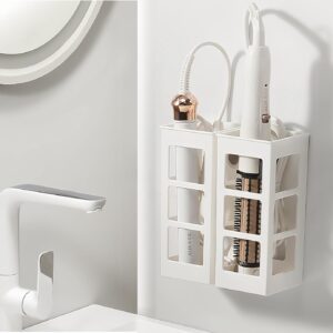 2 Set Hair Tool Organizer Wall Mount, Hanging Bathroom Hair Tool Organizer for Curling Iron, Flat Iron, Straightener and Hair Dryer Bathroom Storage and Organizer