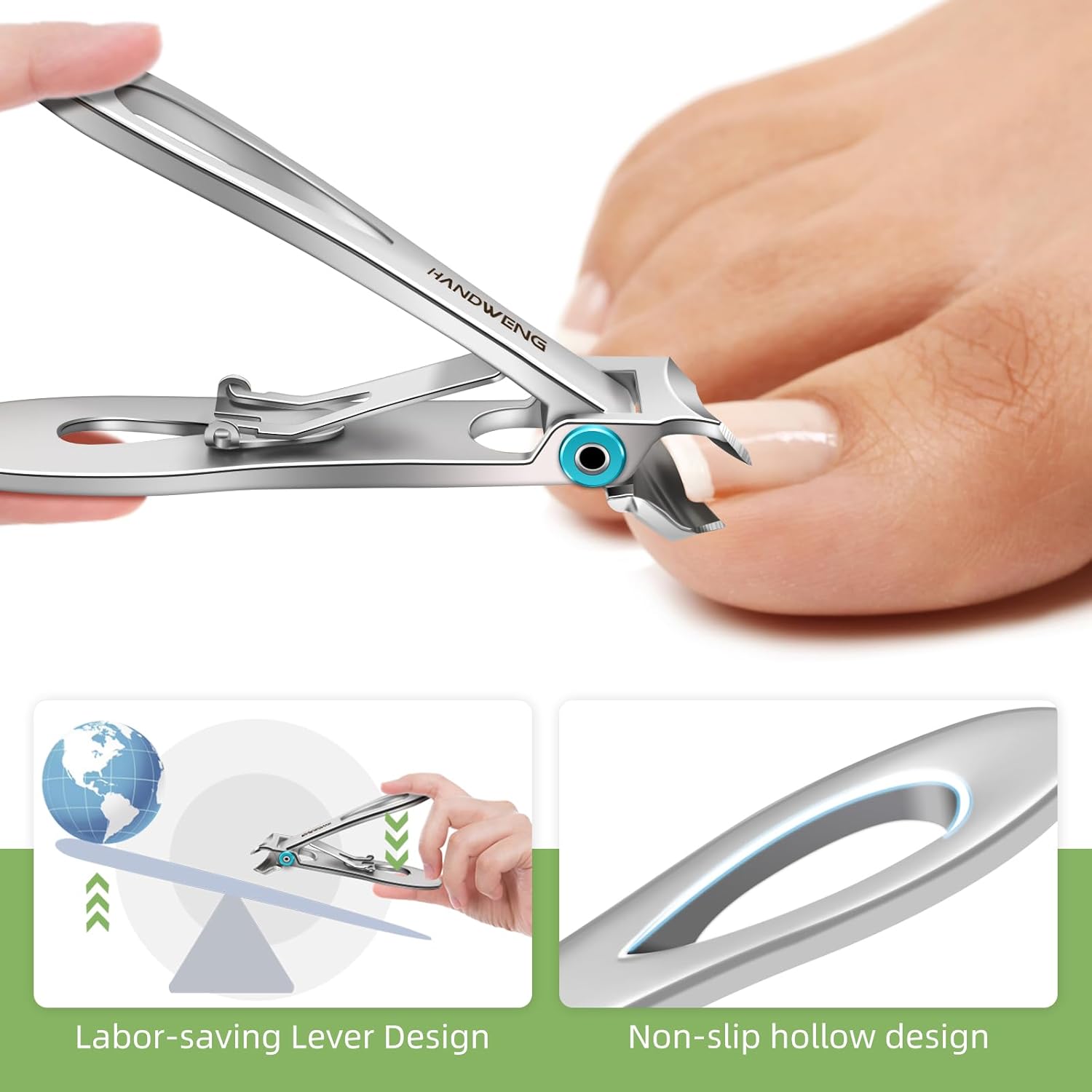 2025 Heavy Duty Slanted Nail Clippers for Thick Toenails and Fingernails Seniors - Image 5