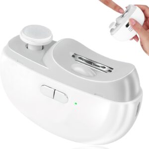 2025 Upgraded Electric Nail Clipper, Electric Nail File, 2 Speeds Automatic Nail Trimmer with LED Light & Clip Storage - USB Rechargeable for Baby, Kids, Adults, Seniors