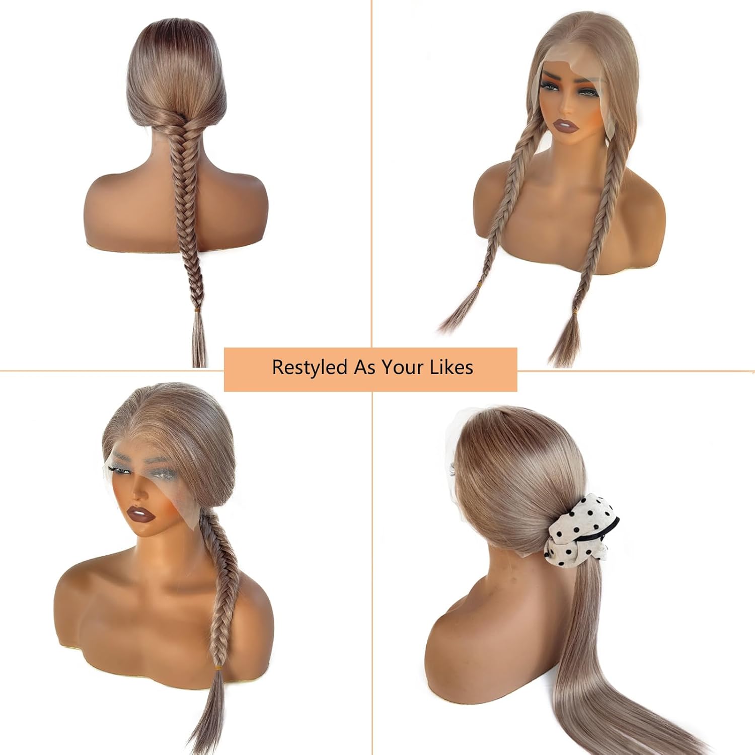 24-Inch Ash Blonde HD Lace Front Wig for Women, 180% Density, Pre-Plucked with Baby Hair - Image 6