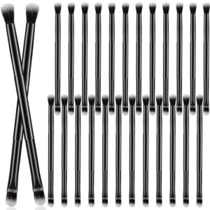 24 Pcs Eyeshadow Smudge Brush 2 in 1 Eyeshadow Double Ended Concealer Brush Under Eye Small Soft Firm Pointed Foundation Makeup Applicator for Blending Eye Shadow Liner(Black)