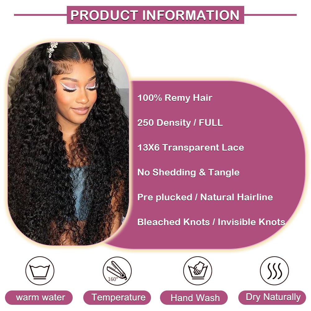 Deep Wave 28 Inch 250% Density HD Lace Front Wig Pre Plucked - Image 7