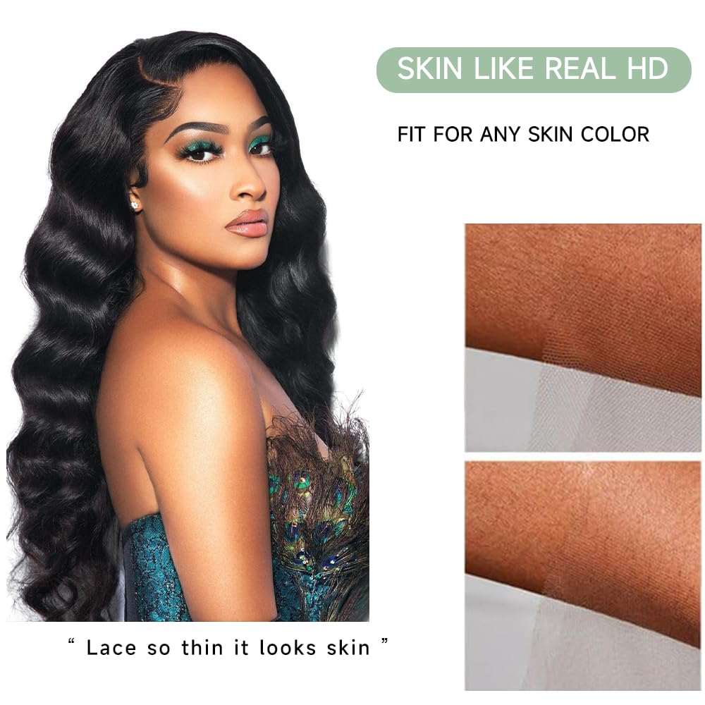 28 Inch 200 Density Body Wave 13x4 HD Lace Front Human Hair Wig Pre Plucked - Image 4