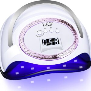 288W UV Nail Lamp, LKE Nail Dryers Professional UV LED Nail Lamp UV Light for Gel Nails with 66pcs Light Beads 4Timers LCD Display and Auto Sensor for Salon and Home
