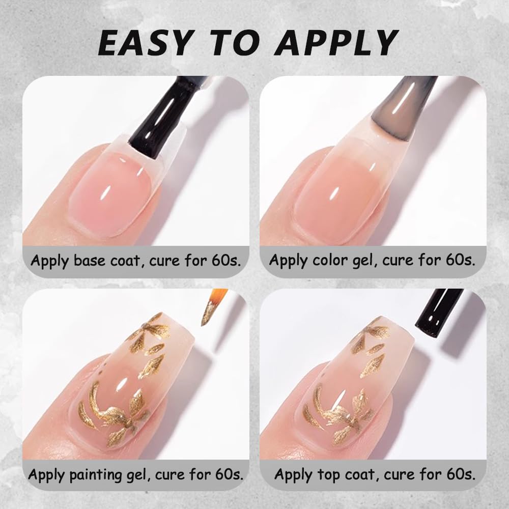 2 Piece 5ml Metallic Gel Nail Polish Set Gold Silver Mirror Chrome Effect - Image 7