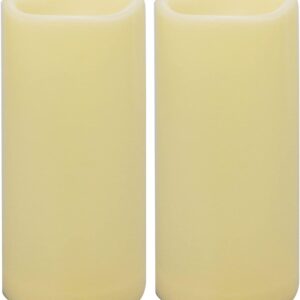 2PCS 7" Waterproof LED Flameless Timer Candles, 1000 Hours Long Battery Life/Flickering Battery Operated Electric Outdoor LED Large Pillar Candle for Outside Lantern Festival Decor etc.